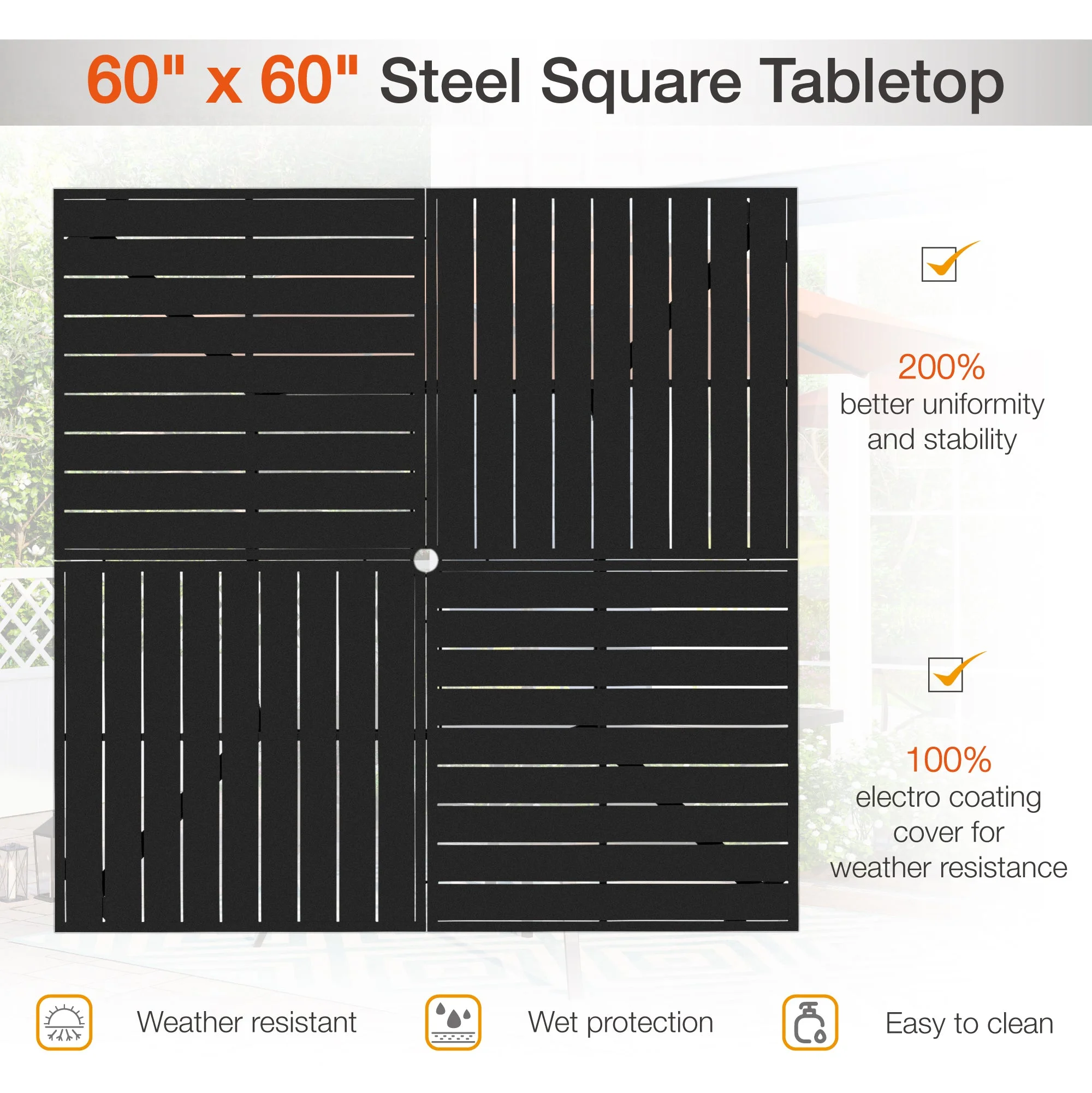 Sophia & William 9 Piece Outdoor Metal Patio Dining Set Square Table and Swivel Padded Chairs Set