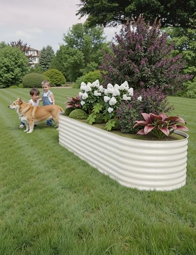 10x4x1.5ft Raised Garden Bed,Galvanized Raised Planter Boxes Outdoor with Easy Assembly, Large Garden Bed for Vegetables, Fruits, Flower