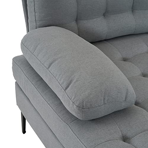Karl home Convertible Sectional Sofa 110" U-Shape Sofa Couch 4-Seat Couch with Chaise ChenilleFabric Upholstered for Living Room, Apartment, Office