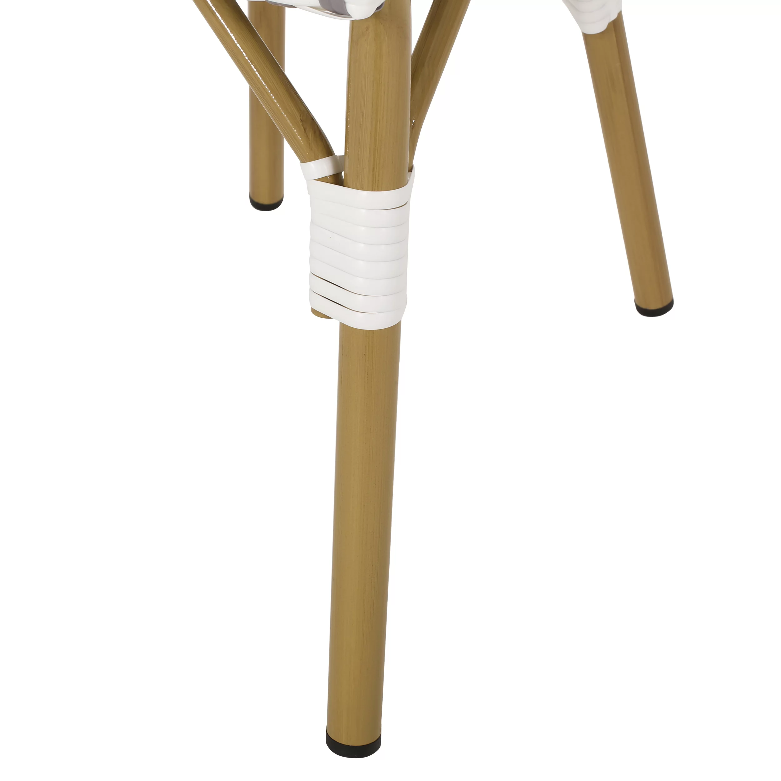 Ryder Outdoor French Bistro Chair, Set of 4, Gray, White, Bamboo Finish