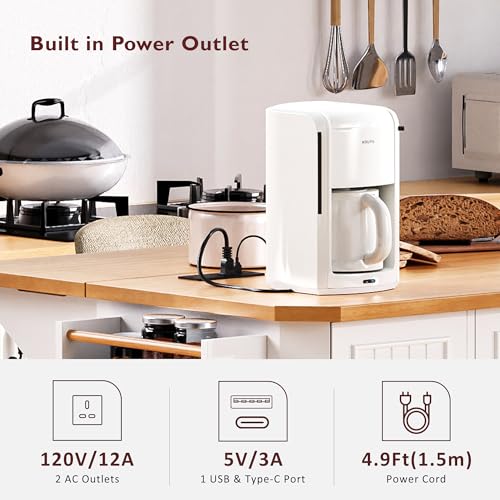 Amposei Rolling Kitchen Storage Island on Wheels with Power Outlet, Drop Leaf Breakfast Bar Kitchen Cart Island Table with Drawers