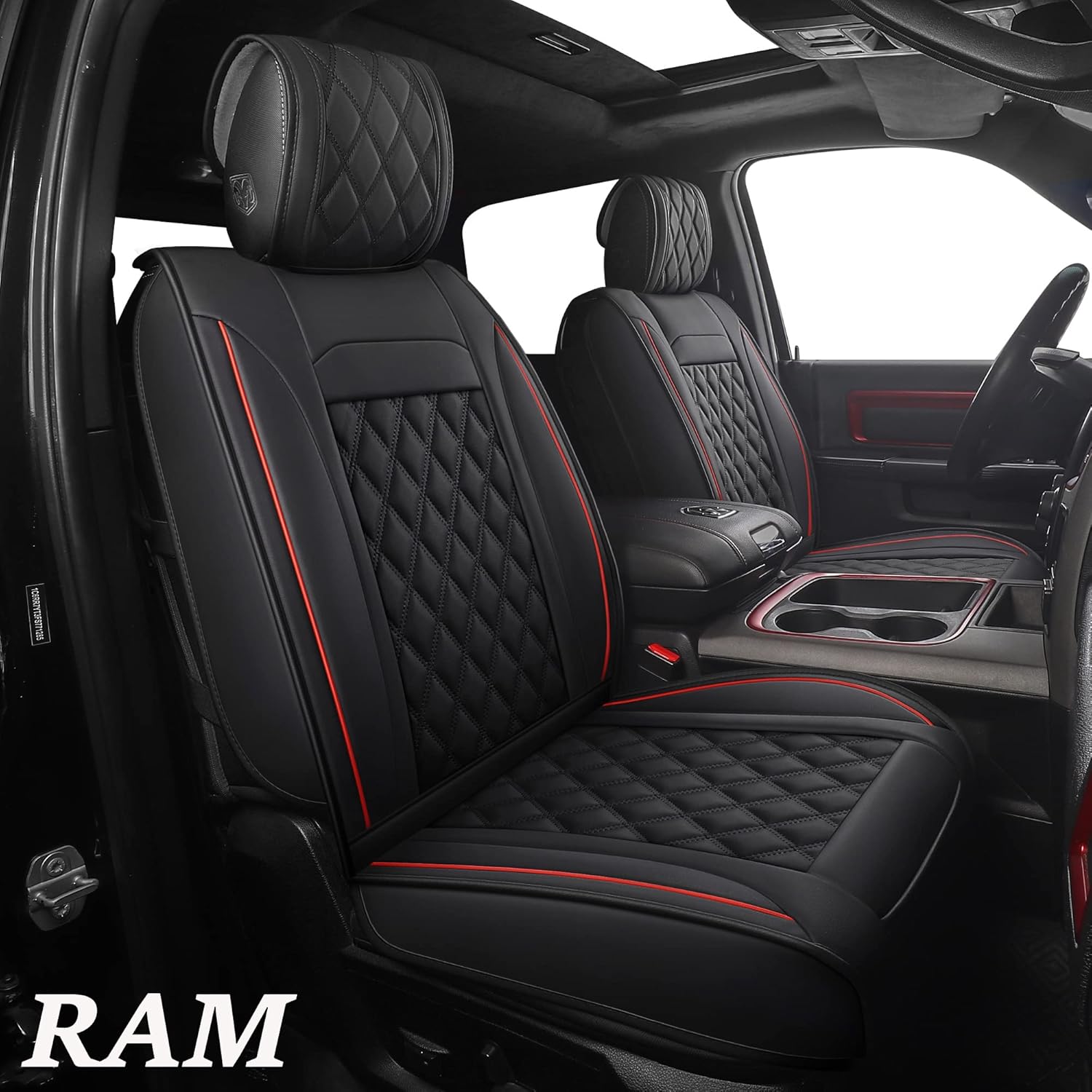 JOJOBAY Car Seat Covers for Dodge Ram,Fit 2009-2022 1500/2500/3500 HD Pick-up Truck,Crew,Regular,Quad,Mega Cab