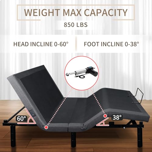 Adjustable Bed Frame Twin XL,Zero Gravity Electric Bed with Wireless Remote,Adjustable Bed Base,Under Bed Light,Head and Foot Incline, Dual USB Ports