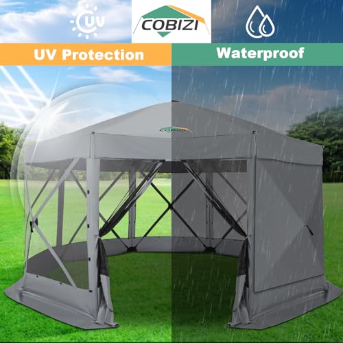 COBIZI 12x12ft Pop up Gazebo Screen Tent Screen House for Camping, Camping Outdoor Screened Gazebo, Canopy Tent