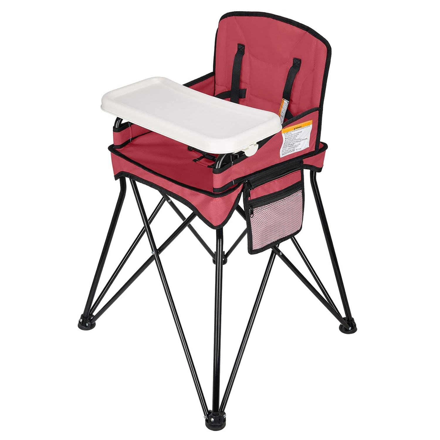 VEEYOO Travel High Chair for Baby - Foldable and Portable with Removable Tray and Carry Bag, for Dining, Camping, Picnic, Indoor/Outdoor, Grey