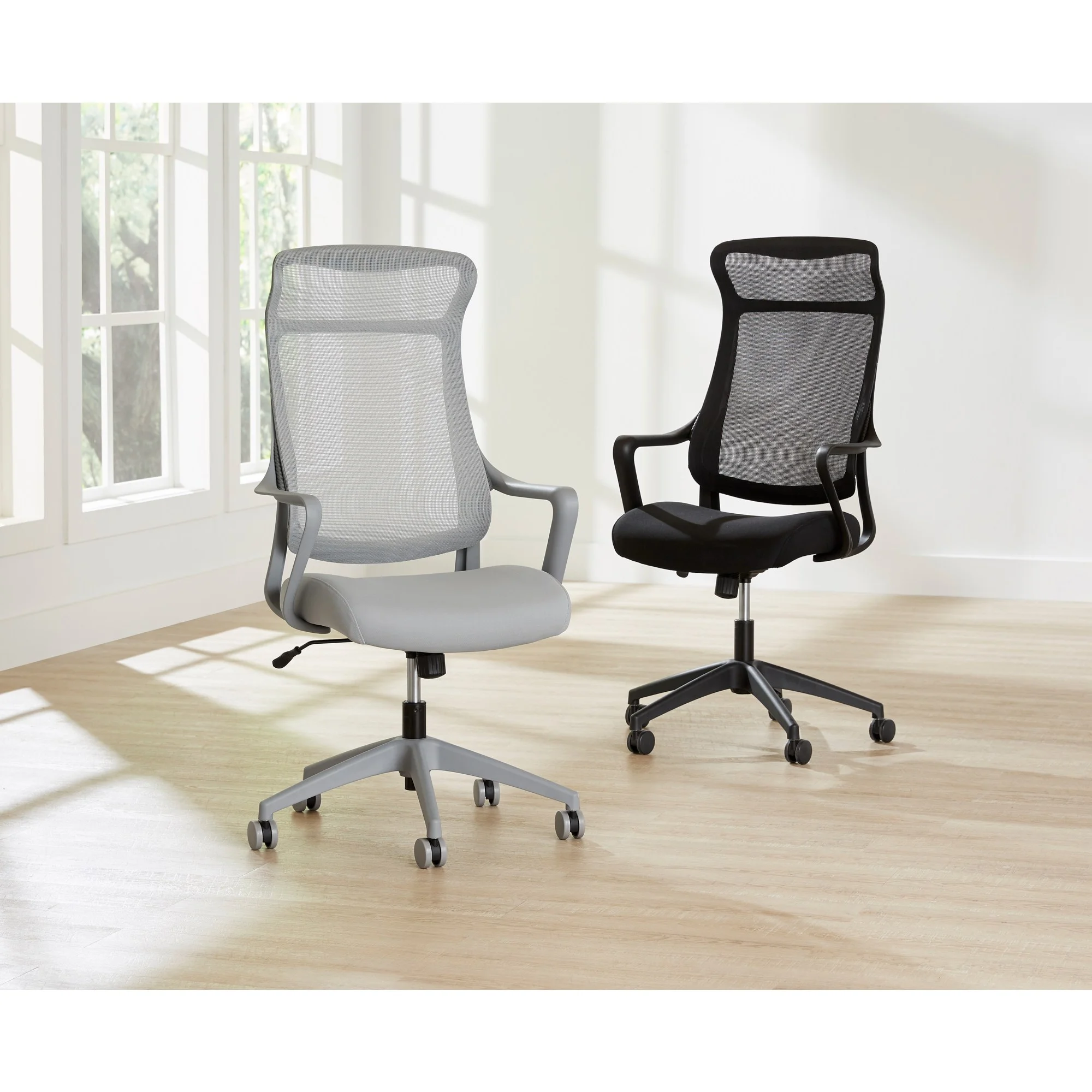 Realspace® Lenzer Mesh High-Back Task Chair, Gray, BIFMA Compliant