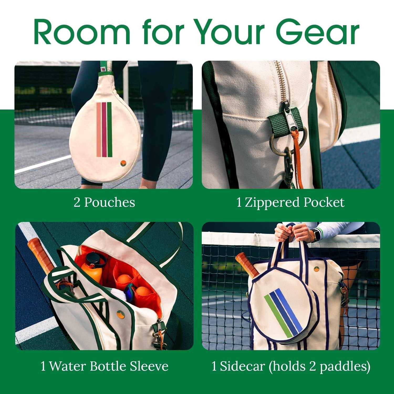 Tangerine Pickleball Bag for Women &amp; Men Cute &amp; Stylish Pickleball Accessories - Sports Supplies Online Store