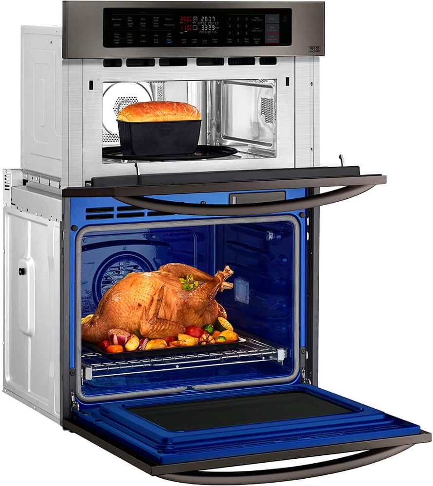 LG LWC3063BD 30 Black Stainless Convection Double Wall Oven