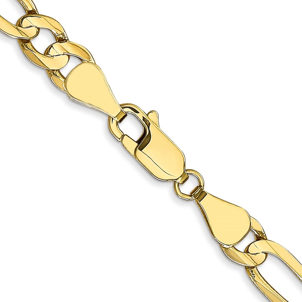 Auriga 10K Yellow Gold 5.5 mm Concave Open Figaro Chain Necklace for Women 18"
