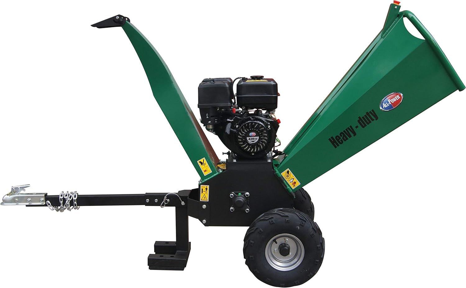 All Power America APWC420 Heavy Duty Durable Wood Chipper Shredder Mulcher-Max 6 Inch Cutting Diameter Capacity Gas Powered, 15HP 420cc, 6 inch