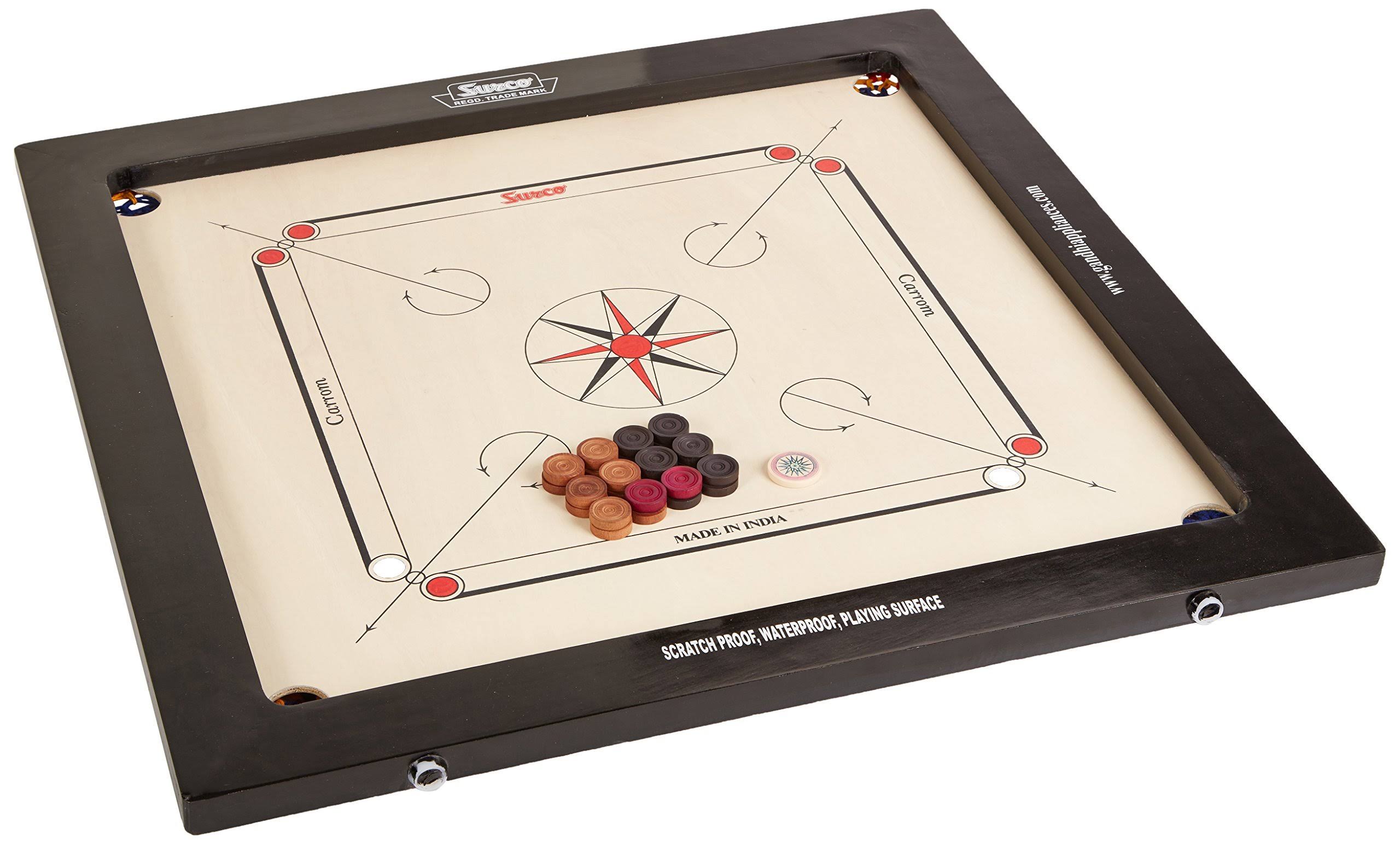 Surco Vintage Carrom Board with Coins and STRIKER, 8mm
