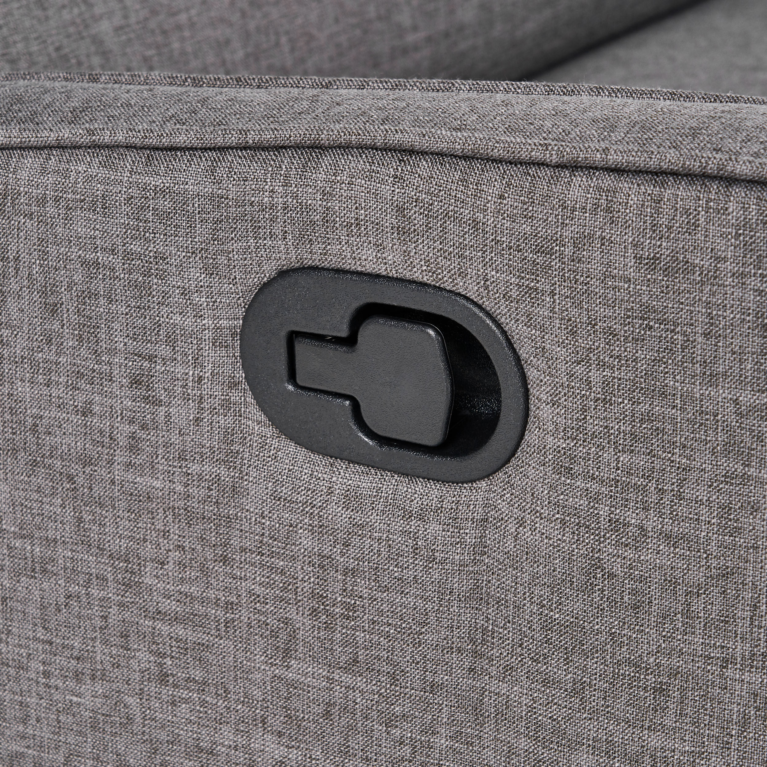 GDF Studio Callade Buttoned Fabric Reclining Loveseat, Gray