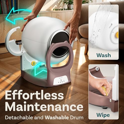 Self Cleaning Litter Box with Auto Safety Sensors for Multiple Cats - Automatic Cat Litter Box Self-Cleaning