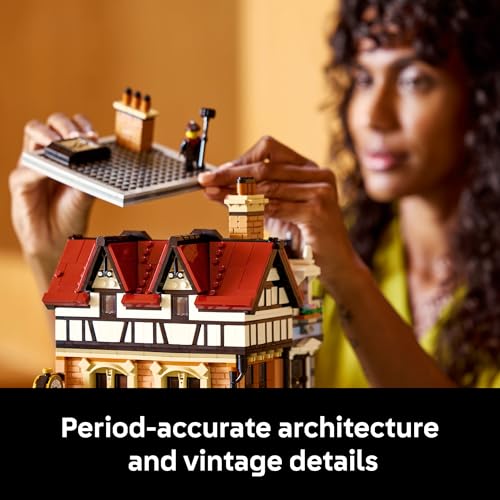 LEGO Icons Tudor Corner Building Set for Adults 18+ - DIY Miniature House Kit - Collectible Mini House Building Set for Men and Women