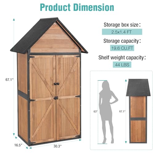 Sheds Outdoor Storage,Garden Shed with Metal Frame Structure and Adjustable Shelves