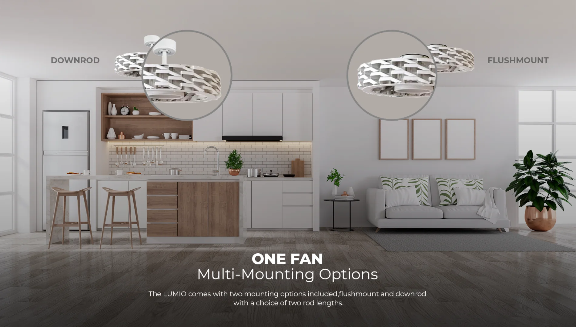 Todays Fans LUMIO Bladeless Smart Ceiling Fan, 6 Speeds with Dimmable LED Light