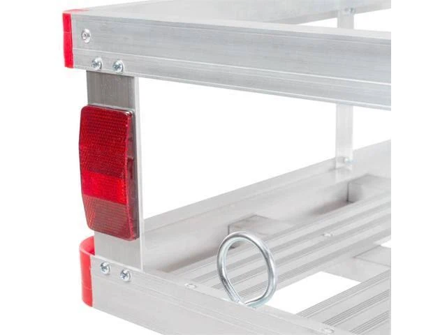 Aluminum Hitch Cargo Carrier Utility Basket with Loading Ramp, Silver