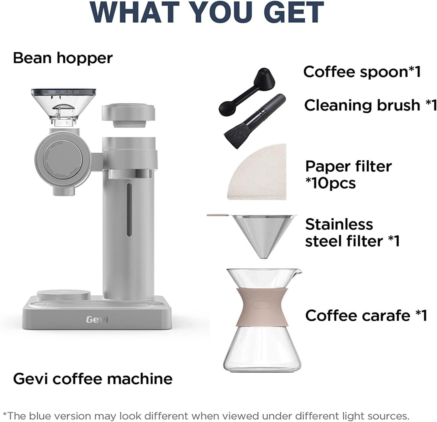 Gevi 4-in-1 Smart Pour-over Coffee Machine Fast Heating Brewer With Built-In Grinder, 51 Step Grind Setting, Automatic Barista Mode, Custom Recipes