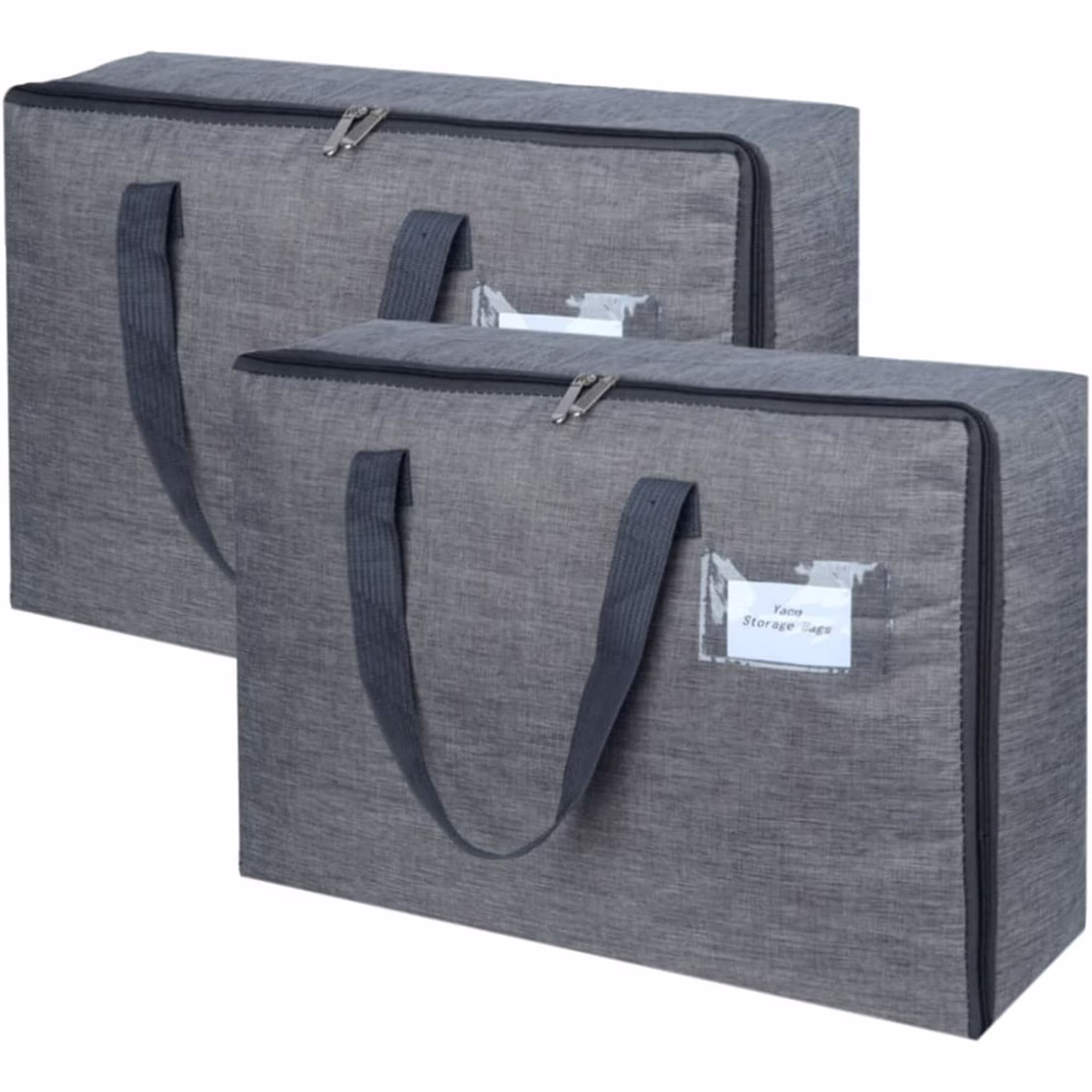 2 Pack Large Moisture-Proof Storage Moving Travel Bag for Comforter Pillow Blanket Quilt Bedding Clothes/Water-Resistant Linen Fabric/Storage
