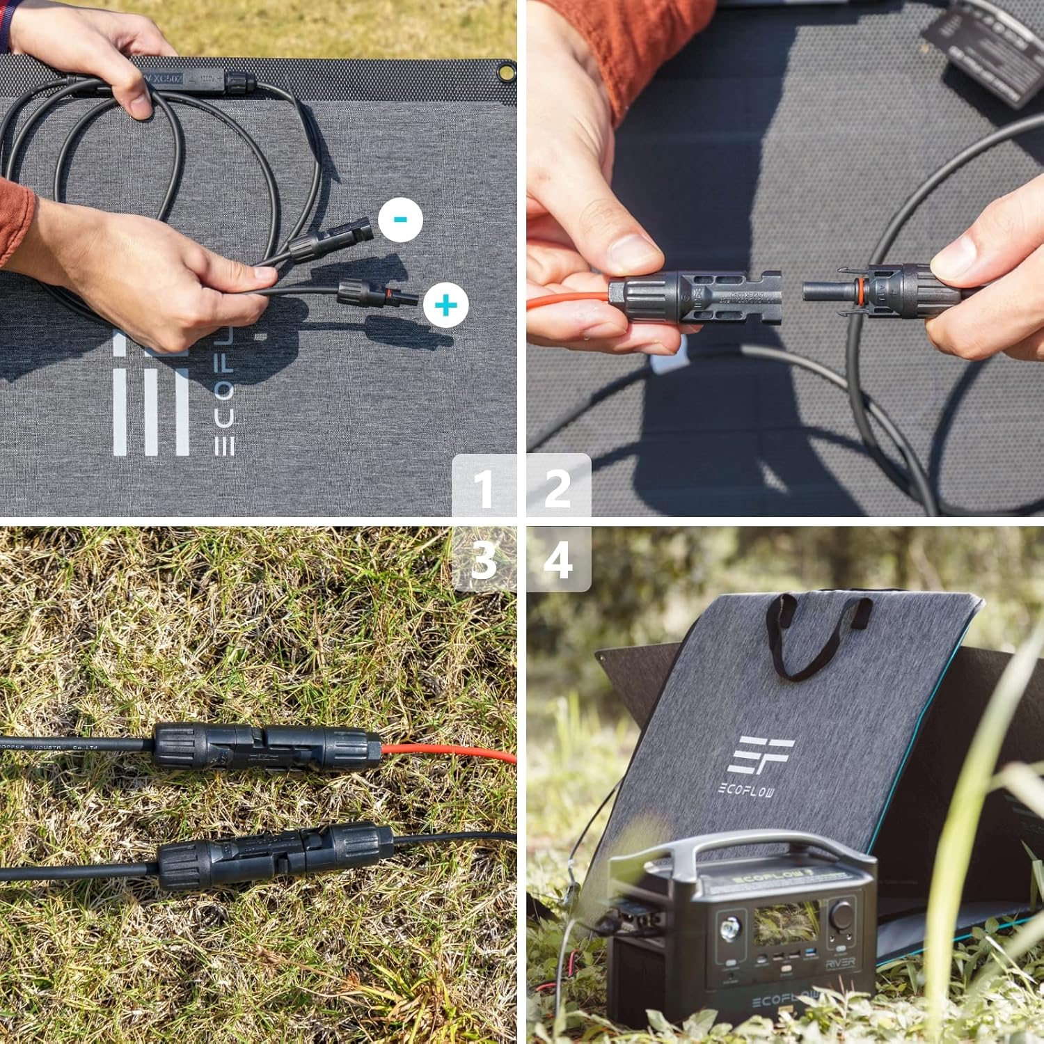 EF ECOFLOW 60W Foldable Solar Panel for Power Station, Portable Solar Charger with Adjustable Kickstand