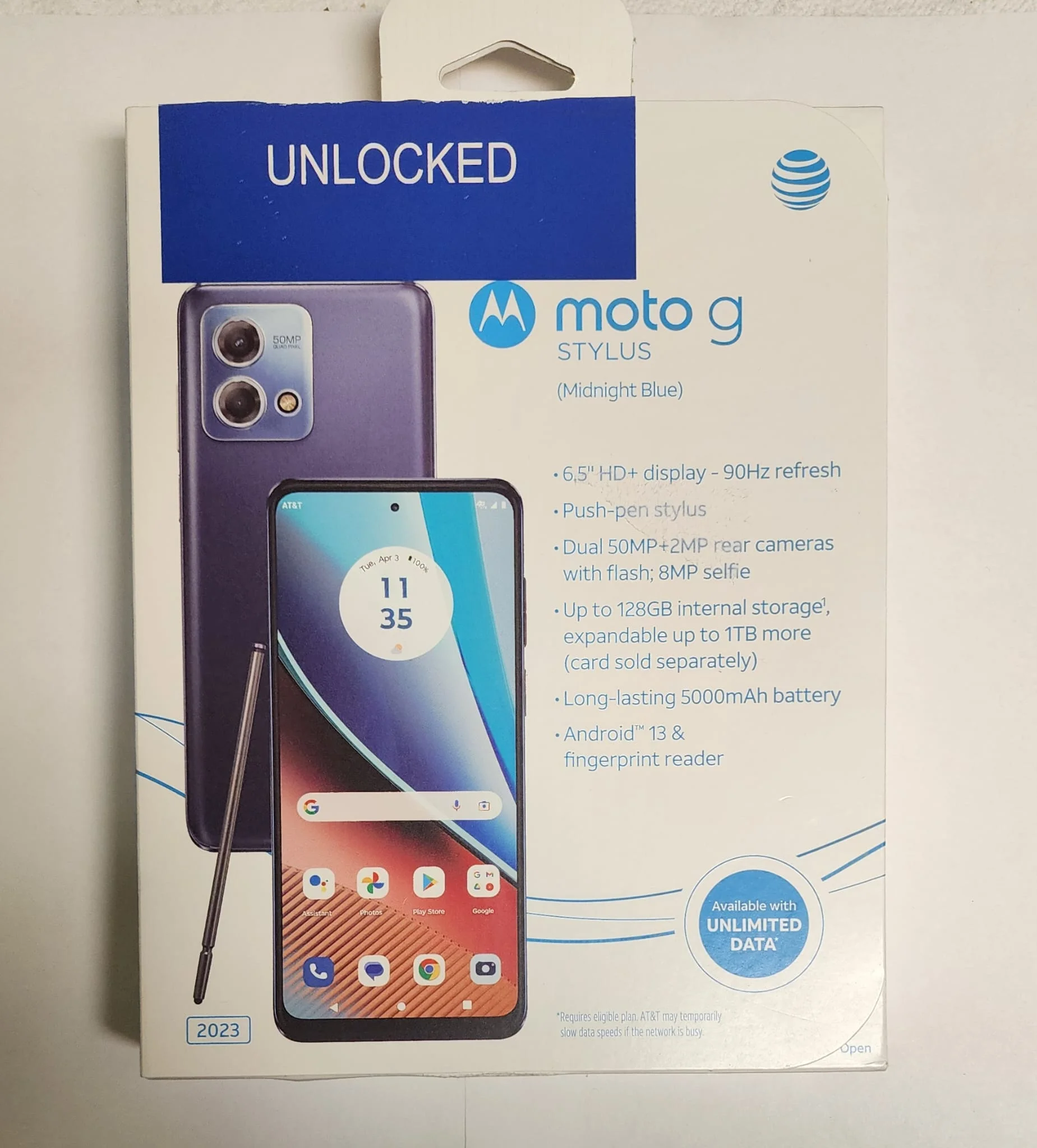 Motorola Moto G Stylus 2023  - UNLOCKED, Midnight Blue 4G - 128GB - NEW