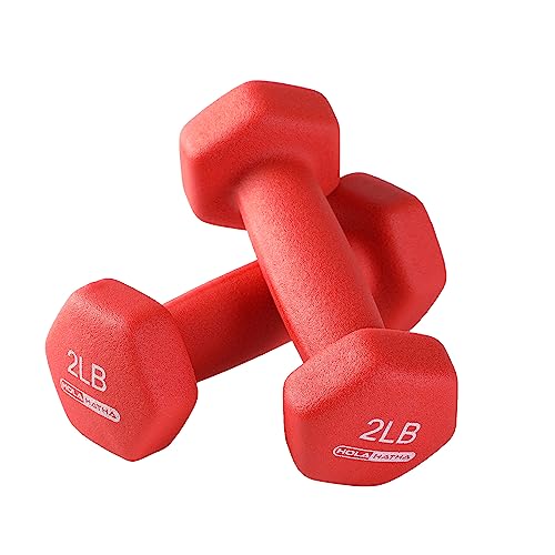 HolaHatha Neoprene Dumbbell Free Hand Weight Set with Rack, Ideal for Home Exercises to Gain Tone and Definition