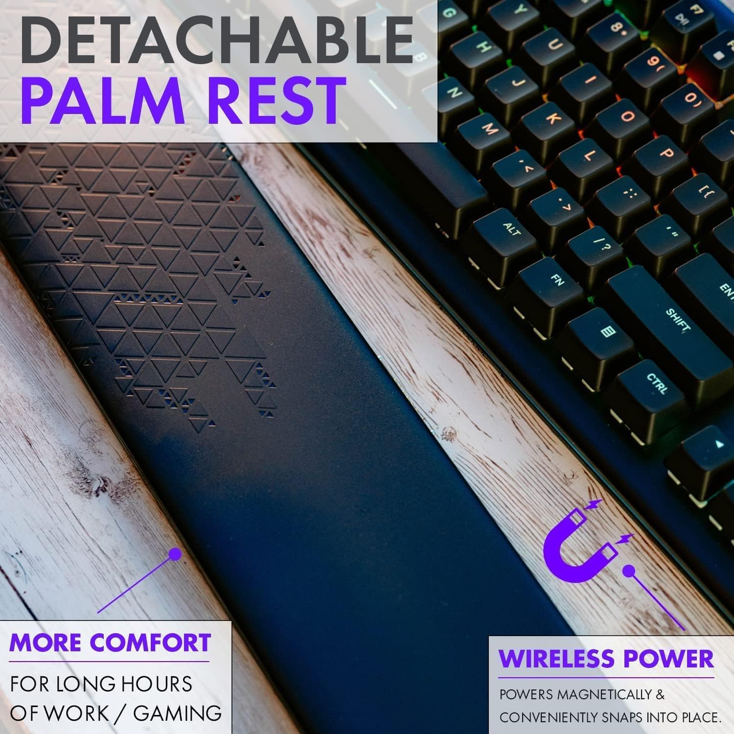Mechanical Gaming Keyboard LED, Tilted Nation RGB Mechanical Keyboard with Volume Control Knob and Removable Wrist Rest