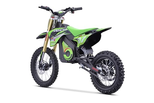 Venom 1600W Pro Electric Dirt Bike 48V Lithium Battery | Advanced Speed Governor | Hydraulic Disk Brakes | MID-Size, Green