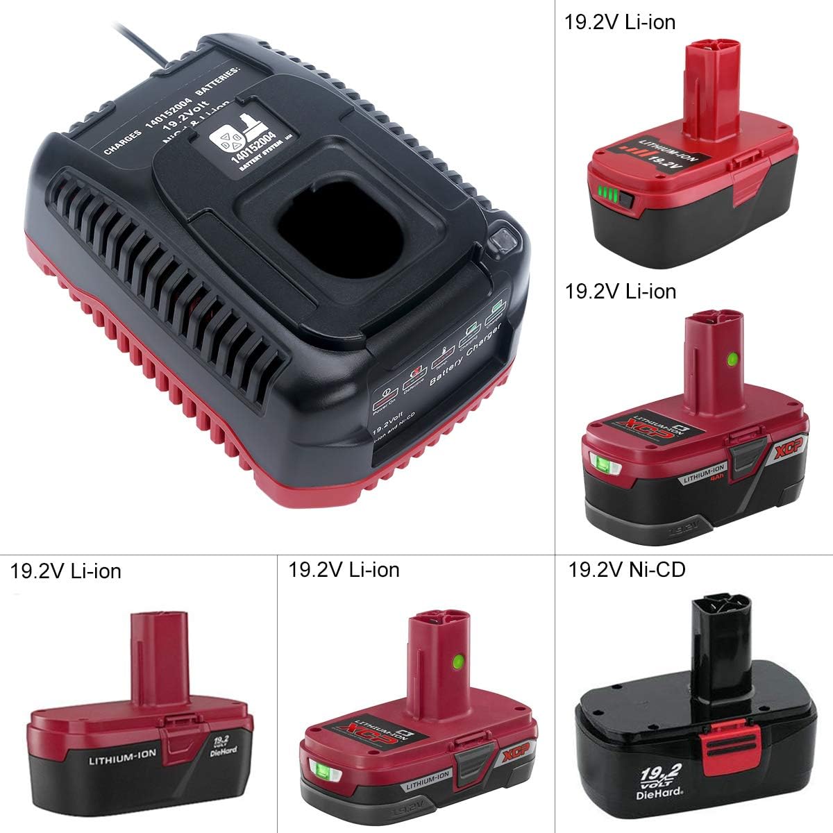 19.2V C3 Charger Replacement for Craftsman 19.2 Volt Lithium-ion & Ni-cad Battery Charger 140152004 DieHard XCP Battery 1425301 1323903 130279005