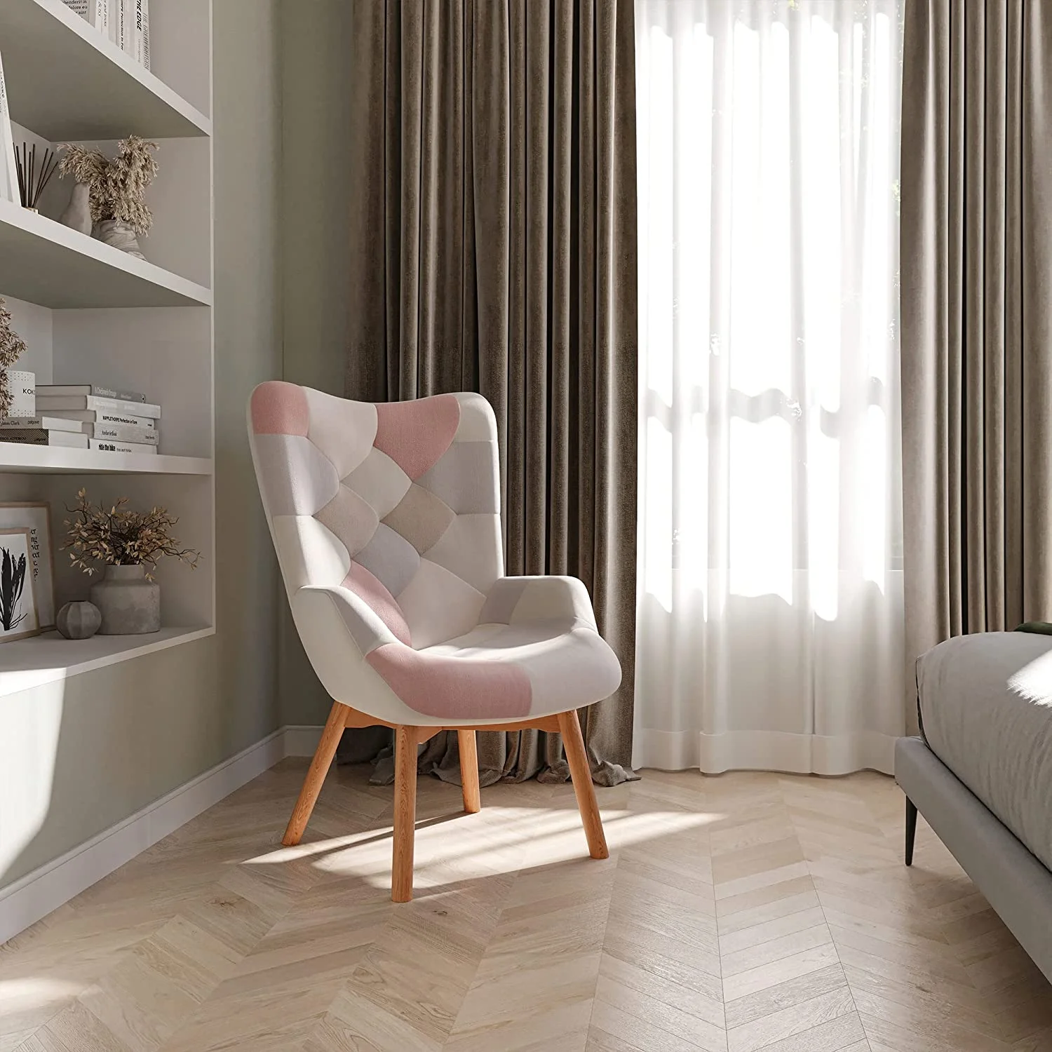 Colorful Patchwork Accent Chair