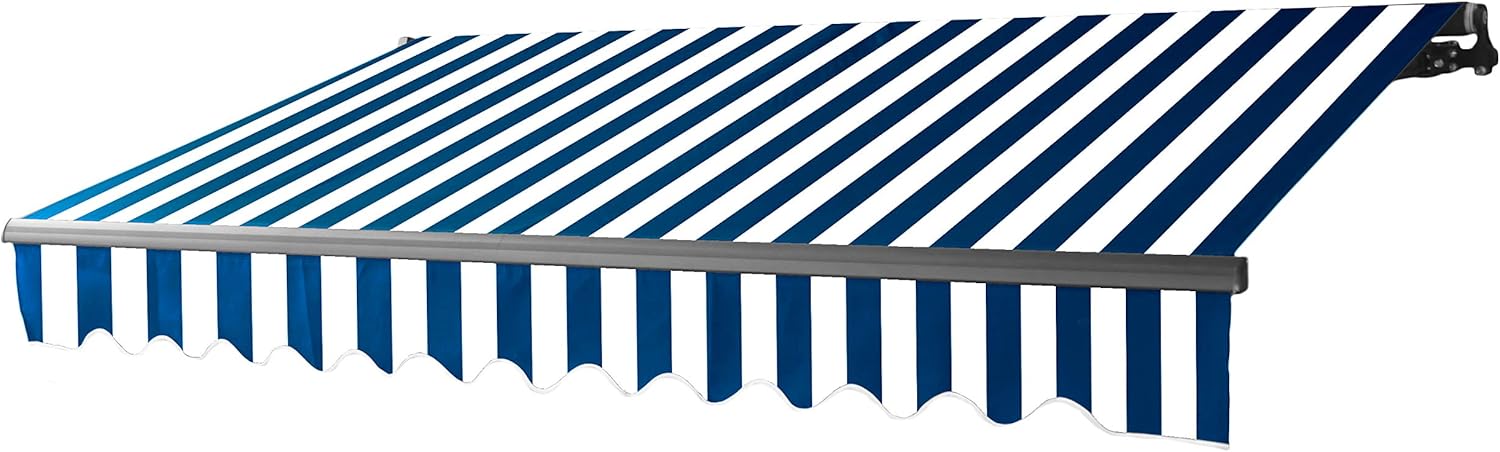 ALEKO Retractable 16x10 Feet Motorized Black Frame Patio Awning - 100% Polyester Canopy, Cover, Sun Shade, Shelter for Yard, Deck, Balcony