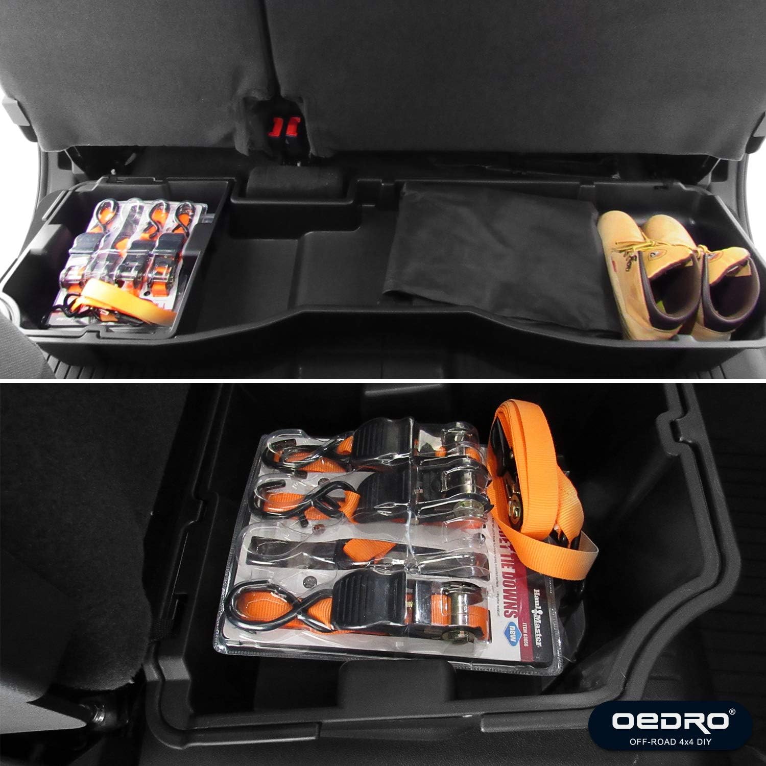 OEDRO Upgraded Rear Under Seat Storage Box Compatible with 2014-2018 Chevrolet Silverado/GMC Sierra 1500