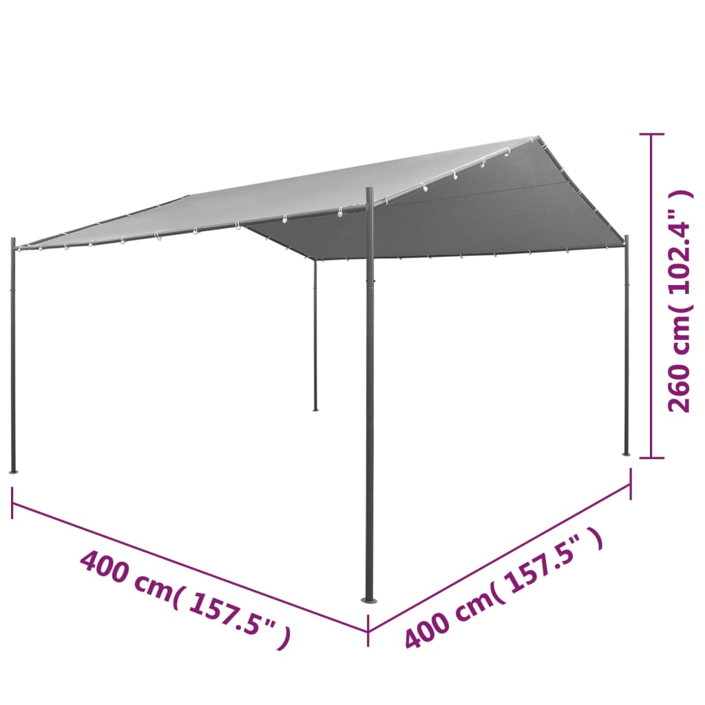 Garden Gazebo Steel 157.5"x157.5"x102.4" Anthracite