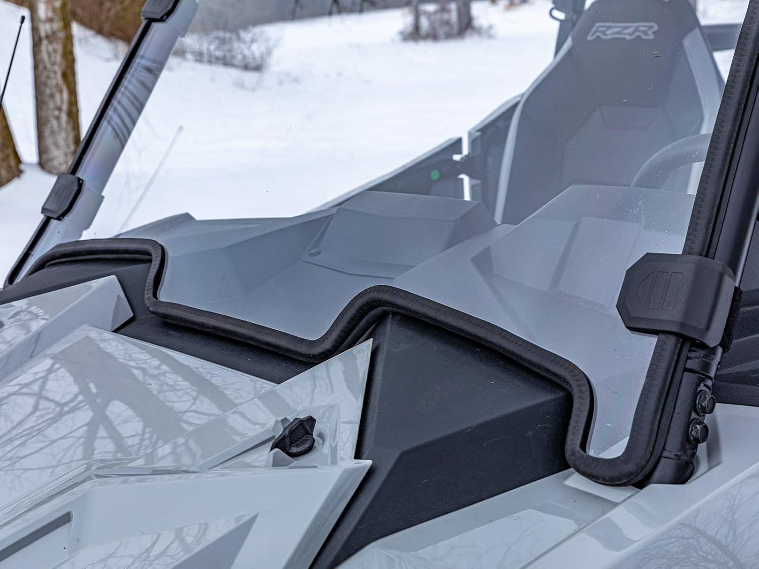 SuperATV Heavy Duty Clear Full Windshield for 2021+ Polaris RZR Trail 900 / S 900 / S 1000 | 1/4 Thick Standard Non-Scratch Resistant Polycarbonate
