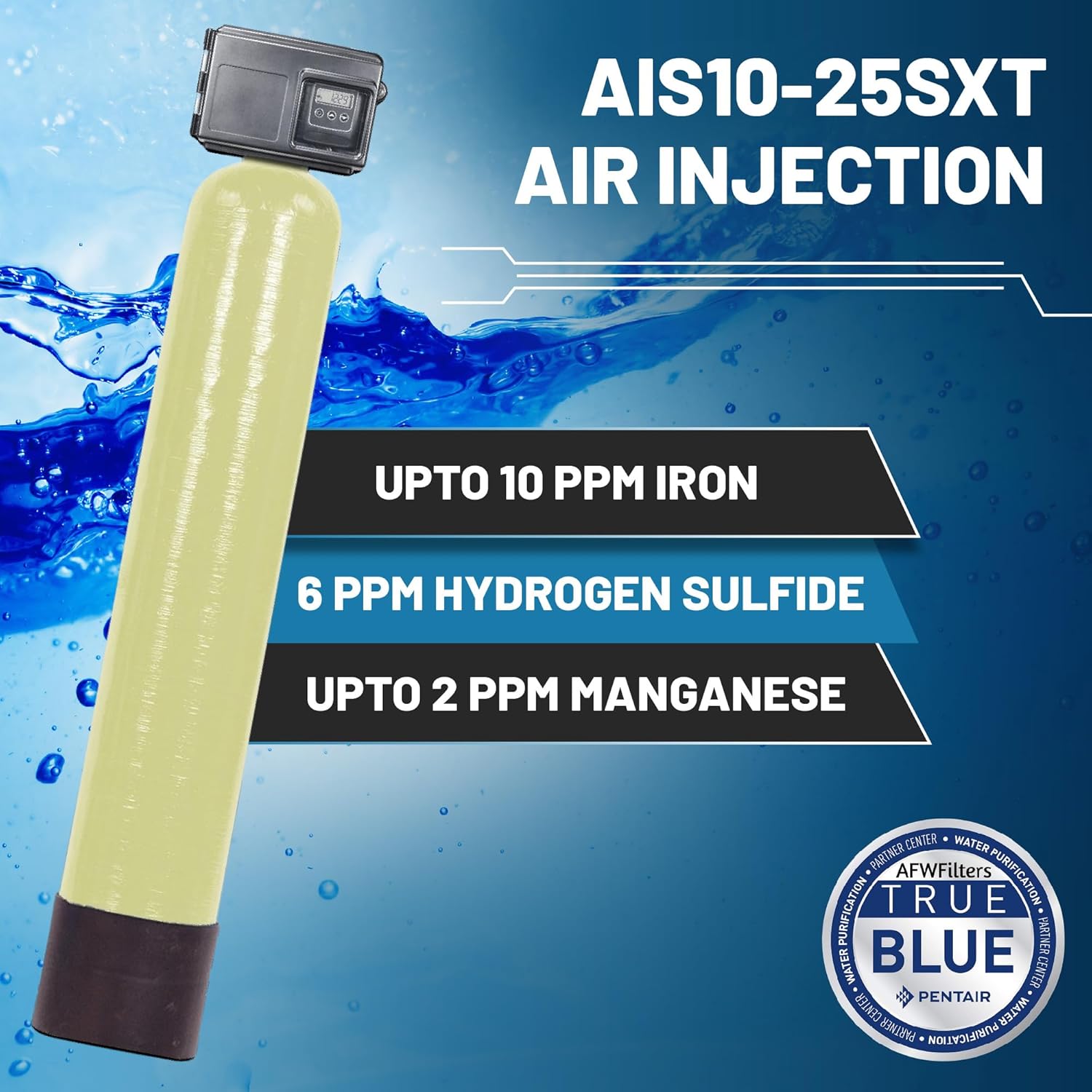 Silver 10 Air Injection Iron, Sulfur, manganese Removal Oxidizing Water Filter whole house