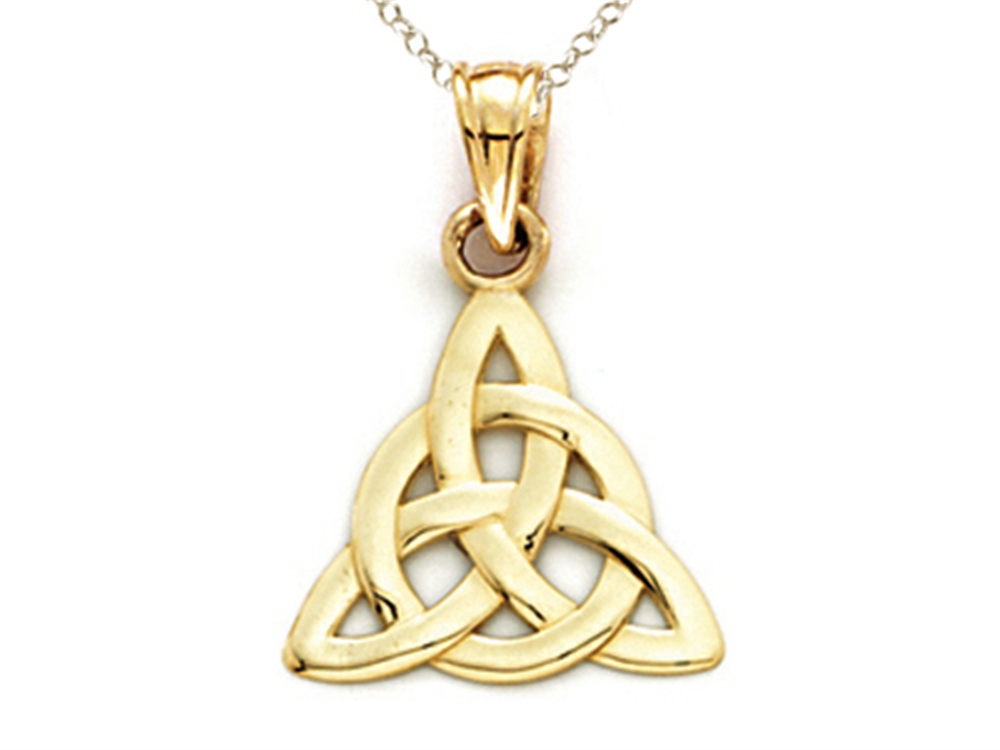 Finejewelers 14k Yellow Gold Small Polished Celtic Knot Pendant Necklace - Chain Included