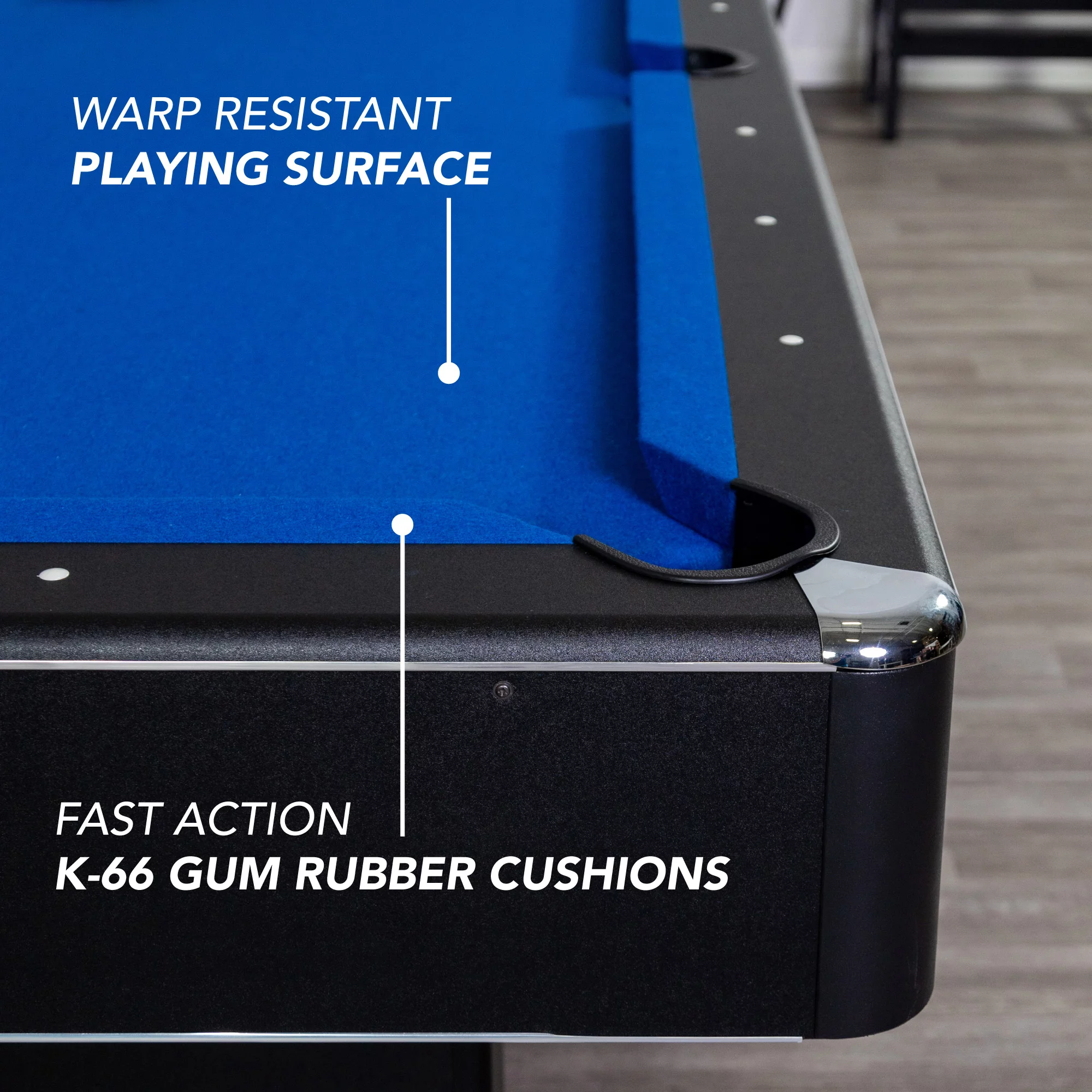 Hathaway Hustler 7-Foot Pool Table with Blue Felt, Internal Ball Return System, Easy Assembly, Pool Cues and Chalk - Curated Treasures Market