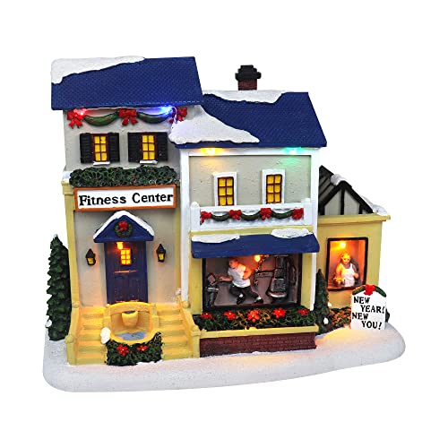 Christmas Village Sledding Down Hill - Lighted Musical Snow Village with 8 Animated Kids Going Down The Mountain