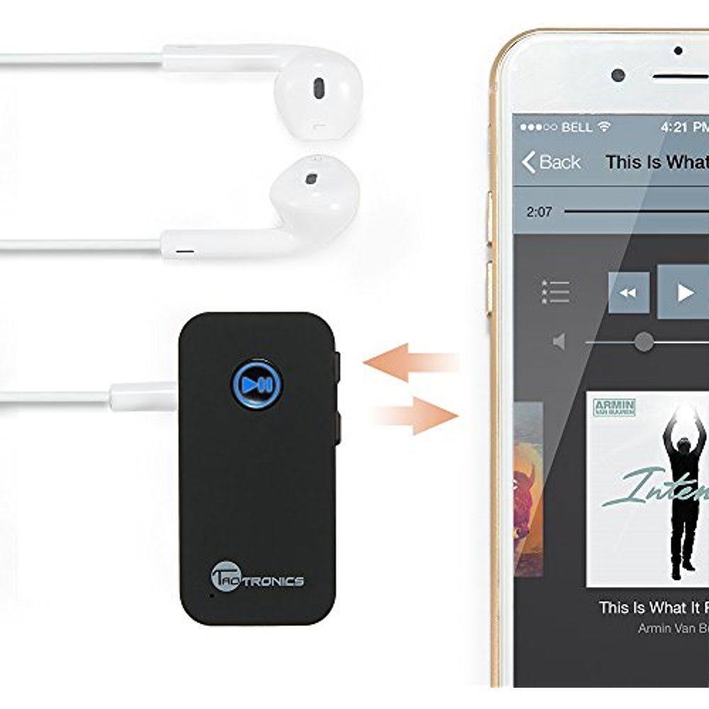 TaoTronics Bluetooth Receiver, Portable Wireless Car AUX Adapter 3.5mm Stereo Car Kits, Bluetooth 4.2 Hands-Free Bluetooth Audio