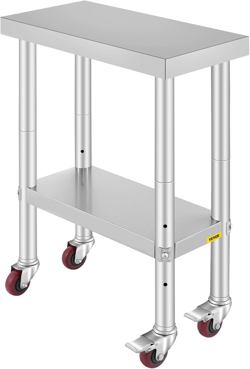 Mophorn Stainless Steel Work Table with Wheels 24 x 30 Prep Table with casters Heavy Duty Work Table for Commercial Kitchen Restaurant Business (24 x
