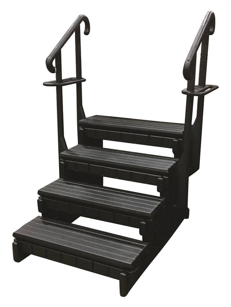 Leisure Accents Signature 4 Tread Spa Steps, Black