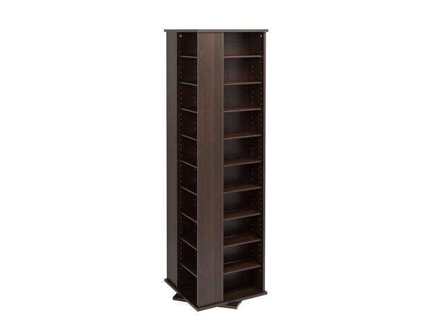 Prepac Large Four-Sided Spinning Tower Storage Cabinet, Espresso