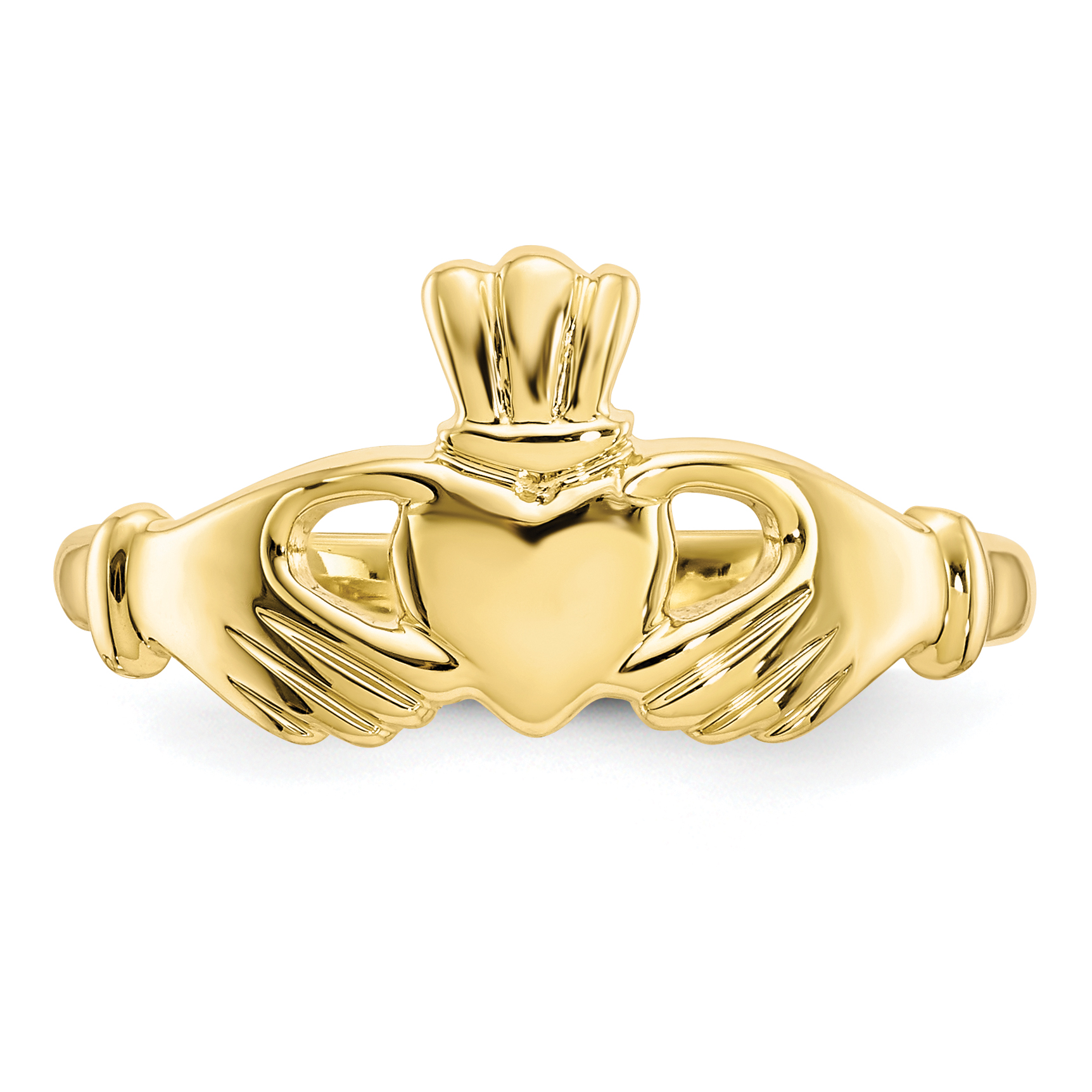 Primal Gold 10 Karat Yellow Gold Polished 2mm Themed Claddagh Ring