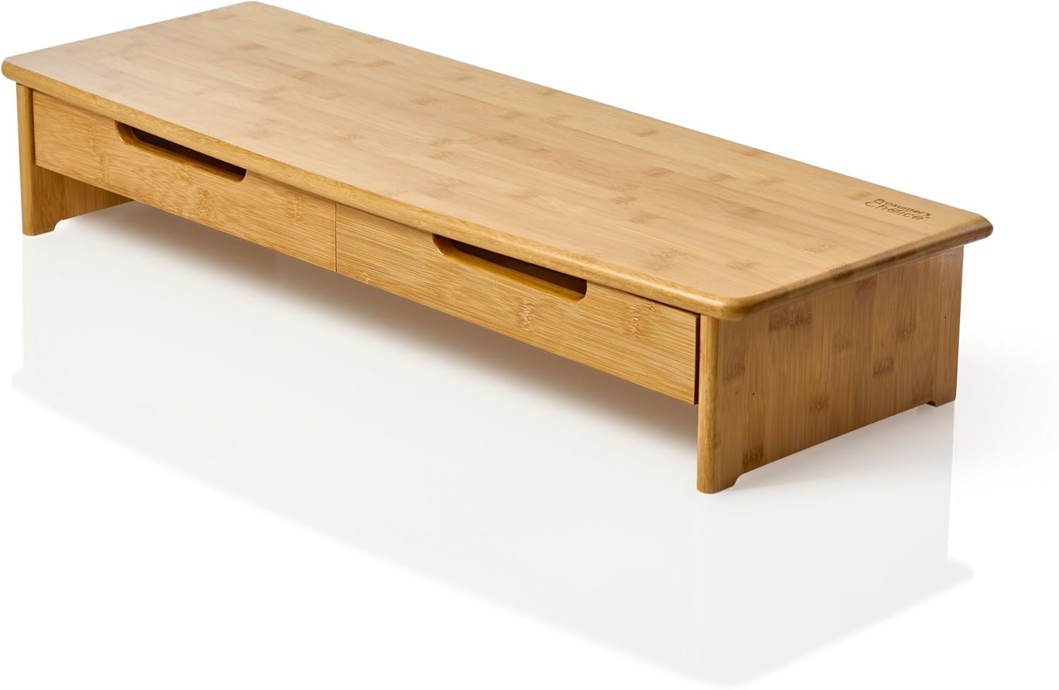Prosumer’s Choice Bamboo TV/Monitor Stand and Riser with Dual Pull-Out Drawers – Extra Long 30”