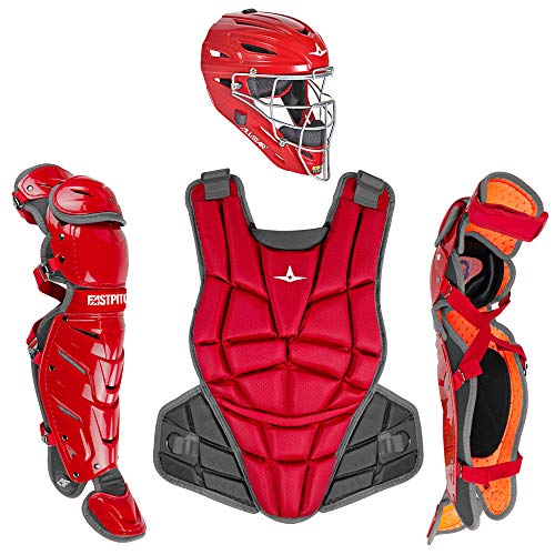 All-Star Catcher’s Gear Kit – Includes Helmet, Chest Protector & Leg Guards – Lightweight, Durable Baseball Protective Set, Meets NOCSAE