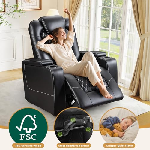 ANJ Power Recliner Chair with USB Ports and Cup Holders
