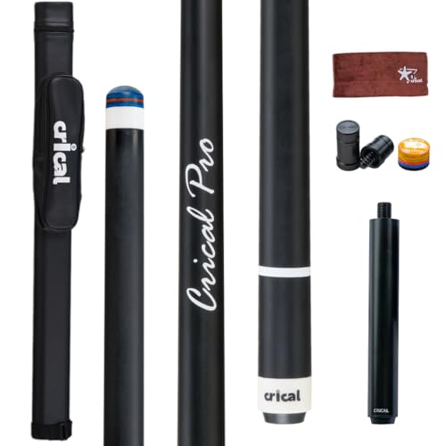 CRICAL Carbon Fiber Pool Cue Stick 58" Billiard Cue Sticks Professional Low Deflection Pool Sticks with 3/8 * 8 Pin Joint and 12.5mm Tip