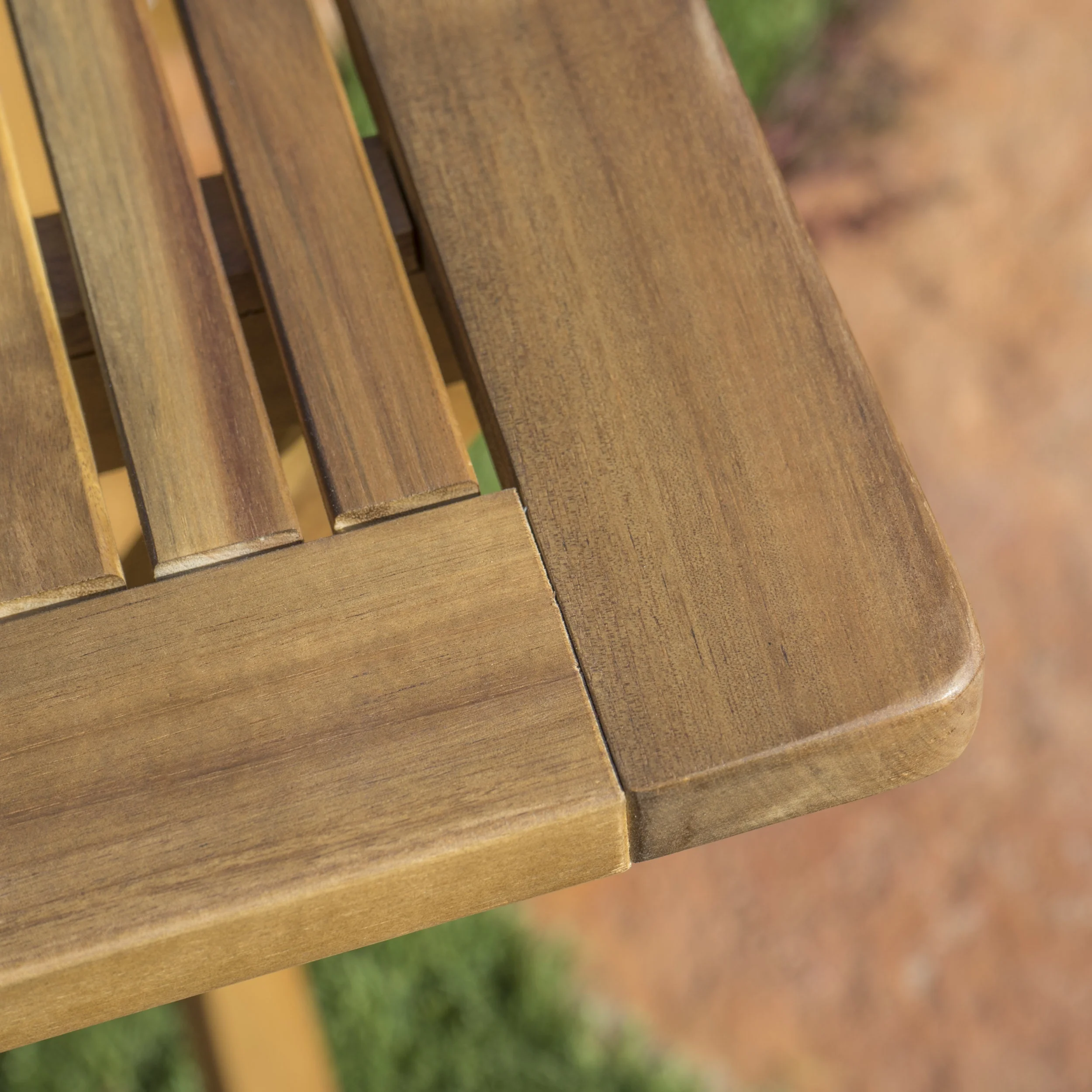 GDF Studio Rabion Outdoor Acacia Wood Folding Dining Table, Natural