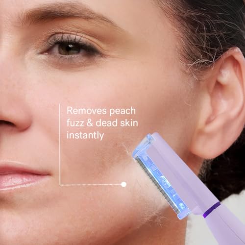 Michael Todd Beauty Sonicsmooth Pro+ Dermaplane Razor for Women Face + Eyebrow trimmer Dermaplaning System w/LED Light Peach Fuzz Remover -16