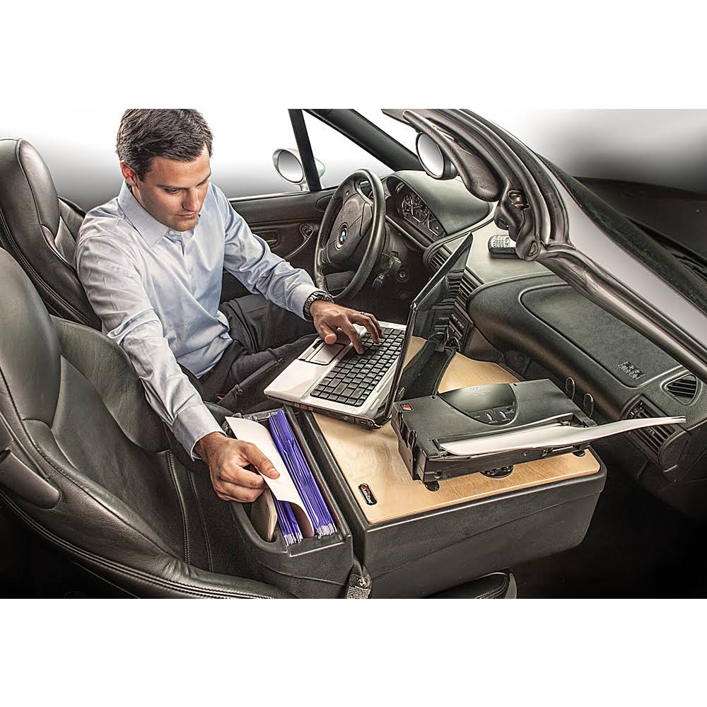 AutoExec Roadmaster Car Desk with Built-in Power Inverter and Printer Stand - Elite